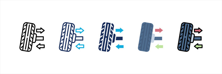 Wheel Allignment Multi Style Icon Set