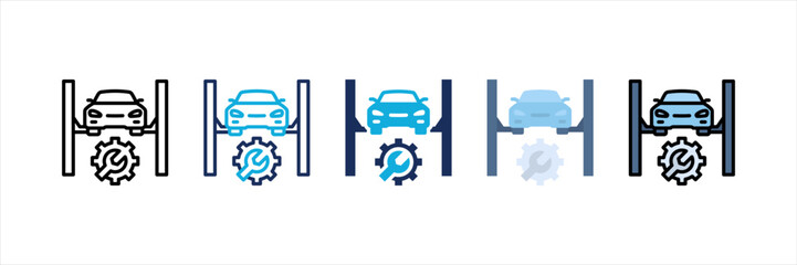 Car Lifter Multi Style Icon Set