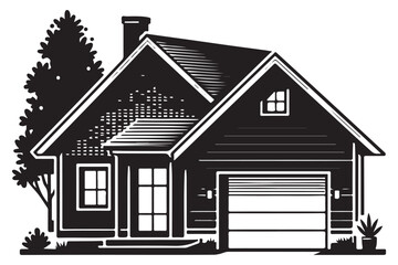 Cozy Home Silhouette Illustration Design Vector Graphic Element