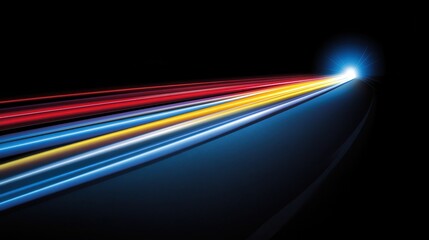 A dynamic aerial view of a sleek car cruising along a wide highway, illuminated by a brilliant sunbeam piercing through the clouds, casting vibrant reflections on the vehicle's surface.