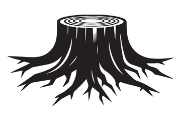 Tree Stump Silhouette Vector A Nature Inspired Design Element Graphics