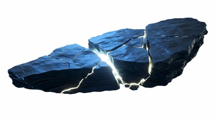 Glowing Crack in Dark Rock Formation