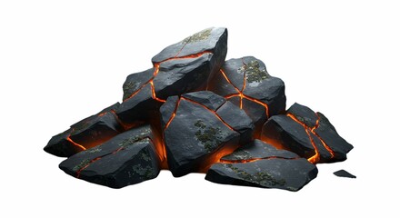 Glowing Lava Rocks Pile Crack Texture