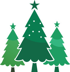 Christmas Trees Silhouette Vector Design – Festive Holiday Tree Clipart
