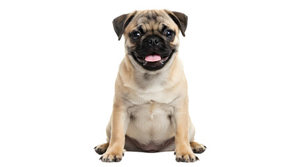 Pug puppy sitting isolated on transparent background png
