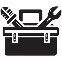 Professional audio equipment toolbox with microphone and wrench vector