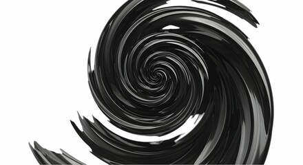 Abstract Black Swirling Vortex Background Design