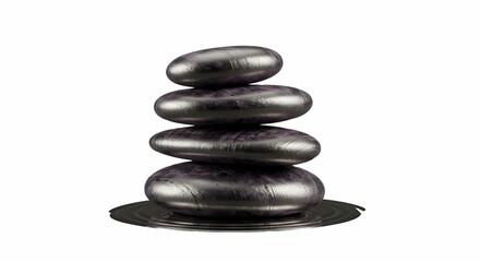 Stack of Metal Stones on a Dish