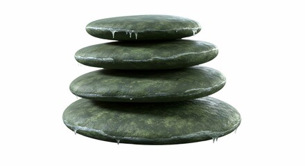 Stack of Icy Green Stones Zen Garden Spa Relaxation