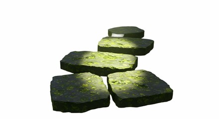 Stone Steps Path Leading Upwards to Light