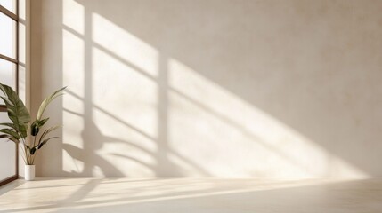 Obraz premium unobstructed neutral-toned wall inside modern living room offers ample copy space for your design