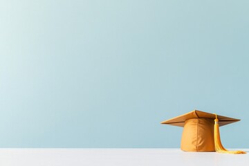 celebrate achievement and new beginnings with minimalist graduation-themed backdrop featuring symbolic graduation cap