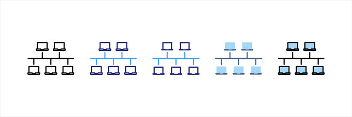 Bus Topology Multi Style Icon Set