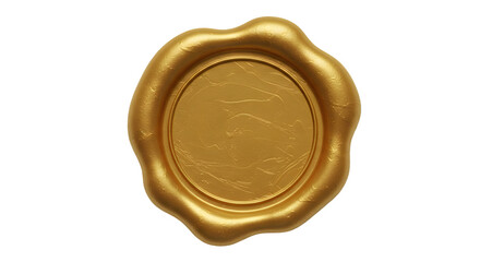 Gold wax seal isolated. Gold wax seal isolated on transparent background