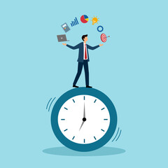 Project development manager, skill management, planning or communication to success, process or efficiency to finish work, productivity concept, businessman control project management skill.