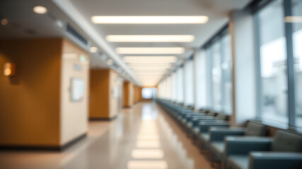 Fototapeta premium A Blurred Vision of Modern Elegance and Open Space in a Contemporary Building.