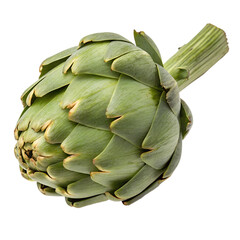 Obraz premium Top view of A Whole, Fresh Artichoke with Firm, Green Leaves