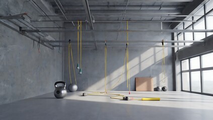 Empty industrial gym