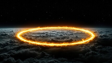 A glowing comet streaking across a dark night sky, leaving a luminous trail with ample blank space for branding messages,