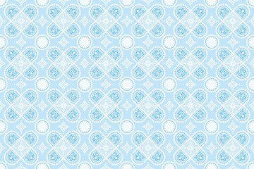 花柄 ダマスク柄 かわいい 水色 青 春