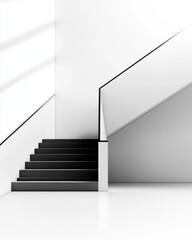 Modern staircase design indoor architecture digital artwork minimalist environment top-down perspective aesthetic appeal