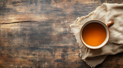 Aromatic Tea on Rustic Wooden Table