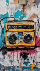 graffiti of a boombox --ar 9:16 --style raw --v 6.1 Job ID: 1e094827-01d1-4504-9c7e-14203199bc42