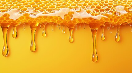 Honey drops dripping from honeycomb nature gigapixel standard sweet delights close-up culinary essence