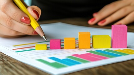 Business Growth Analysis: Colorful Blocks Charting Progress