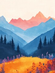 Breathtaking sunrise over the alps nature landscape serene viewpoint minimalist beauty scenic environment