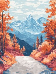 Autumn adventure in the alps scenic landscape vibrant nature mountain view minimalistic beauty