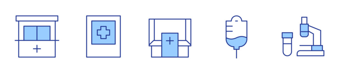 hospital sign, medical appointment, medical, medical service, laboratory. Medical Icon vector illustration. Line Duotone style. Editable stroke