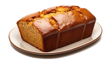 Delicious Golden Brown Loaf Cake on Plate