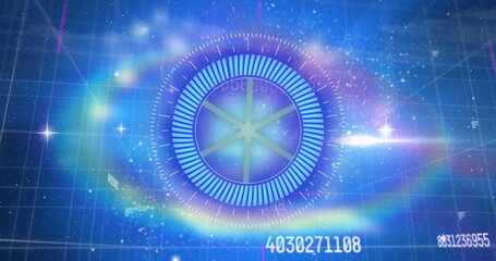 Image of scope scanning and numbers changing over grid