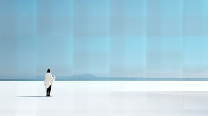 Obraz premium Lone Figure in Endless Arctic Void