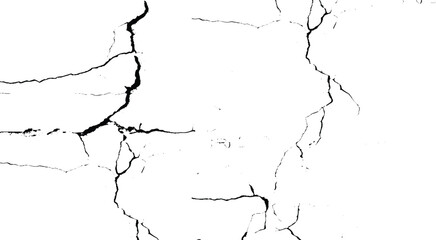 crack on the wall with broken pieces. cracked white paint on a white background. old wall background crack vector, grunge texture.