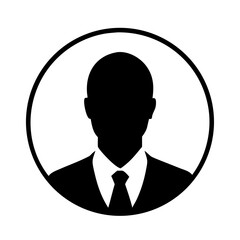 Avatar Silhouette Icon Set – Male and Female Avatar Profile Icons in Minimalist Style. Black Silhouette and Outline User Icons for Corporate, Social Media, and Web Design on White Background PNG