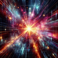 Obraz premium An over saturated high energy interpretation of the aurora Inten