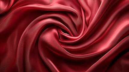 Obraz premium Deep crimson silk fabric drapes in swirling folds