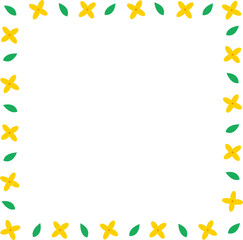 봄 개나리 꽃 프레임 일러스트