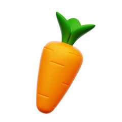 Carrot 3D Rendering Icon Isolated Transparent Background