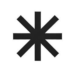 "Minimalist Black Asterisk Symbol on White Background | Modern Sans-Serif Design"
