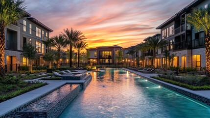 Fototapeta premium Insights into real estate trends, showcasing how diverse housing models, from suburban homes to urban apartments, impact investment potential. 