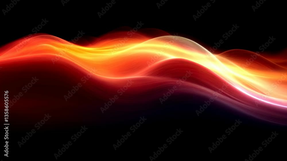 Poster flowing abstract waves with vibrant gradient colors transitioning through frames