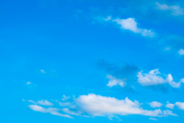 Panorama of cloud clear sky background for summer vacation concept at ocean and summer sea water with sunlight of beautiful cloudy	
