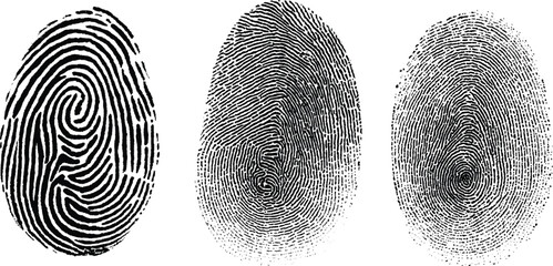 Finger print id authentication symbol set. Biometric, identity icon set. Fingerprints icon set vector isolated