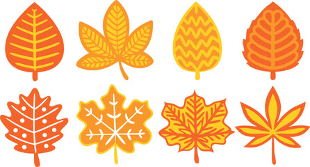 Autumn Leaves Vector Set - Fall Foliage Illustrations