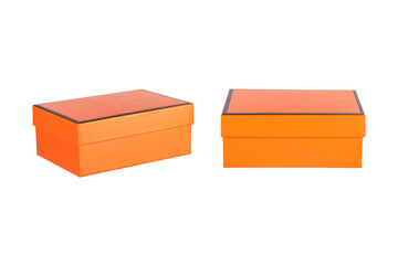 Orange box isolated on transparent background 