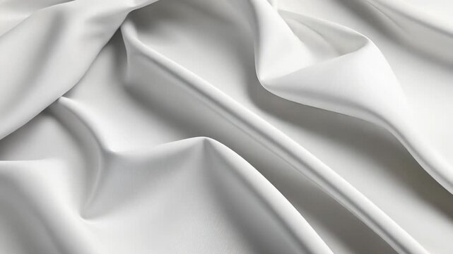 Elegant white fabric draping softly in gentle folds showcasing its smooth texture and delicate sheen under soft lighting