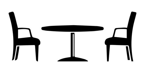 Minimalist Dining Table with Two Chairs Icon